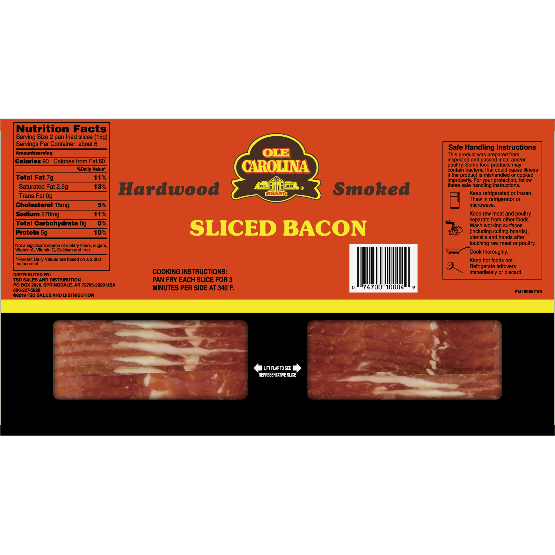 slide 9 of 10, OLD CAROLINA Sliced Bacon, Hardwood Smoked, 340.19 g