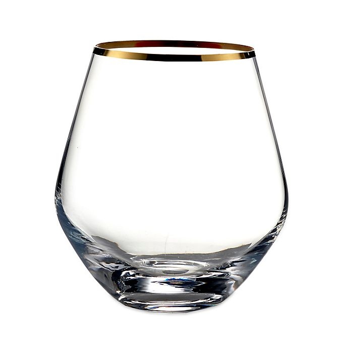 slide 1 of 1, Fitz and Floyd Michel Gold Stemless Wine Glasses, 4 ct