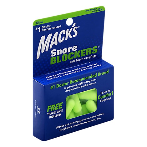 slide 1 of 1, Mack's Macks Earplugs Snore Blockers, 12 ct