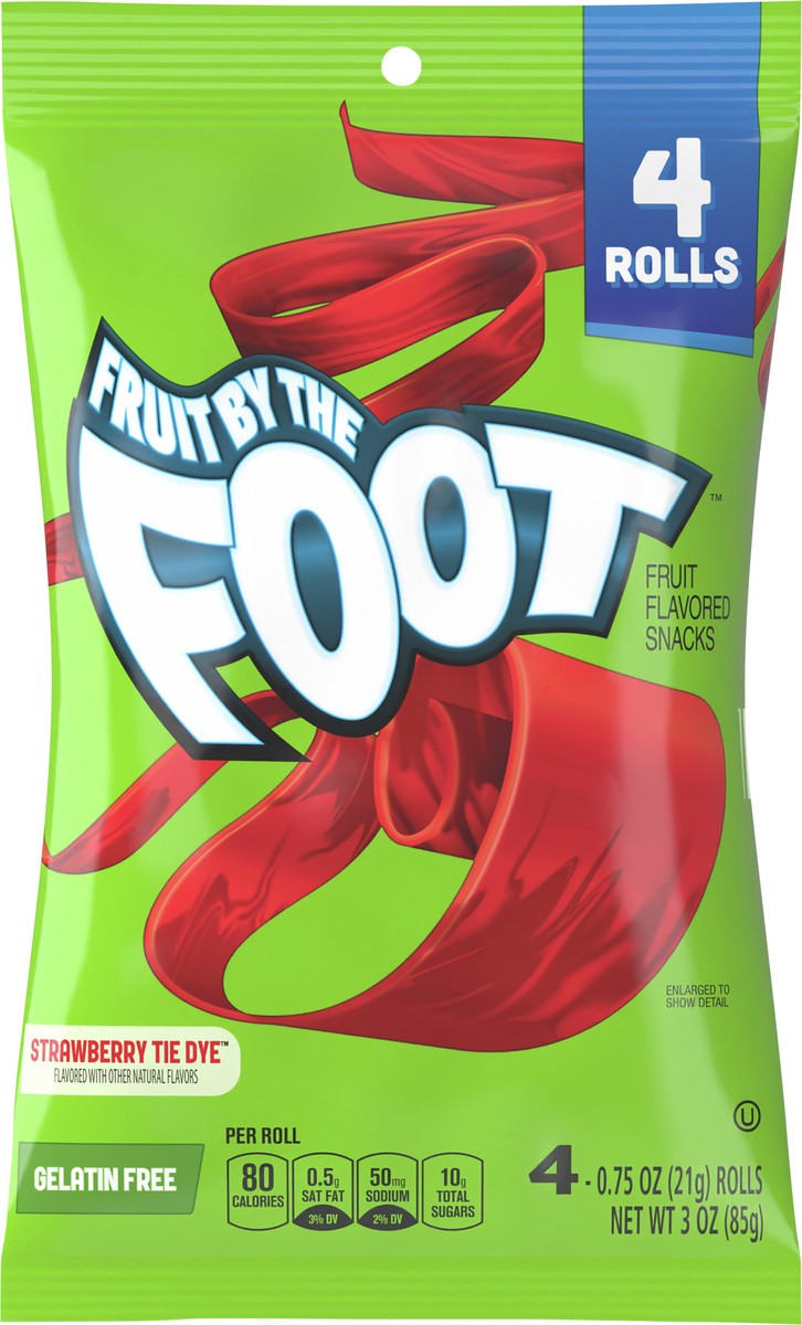 slide 4 of 8, Fruit by the Foot Fruit Flavored Snacks, Strawberry Tie-Dye, 4 ct, 4 ct