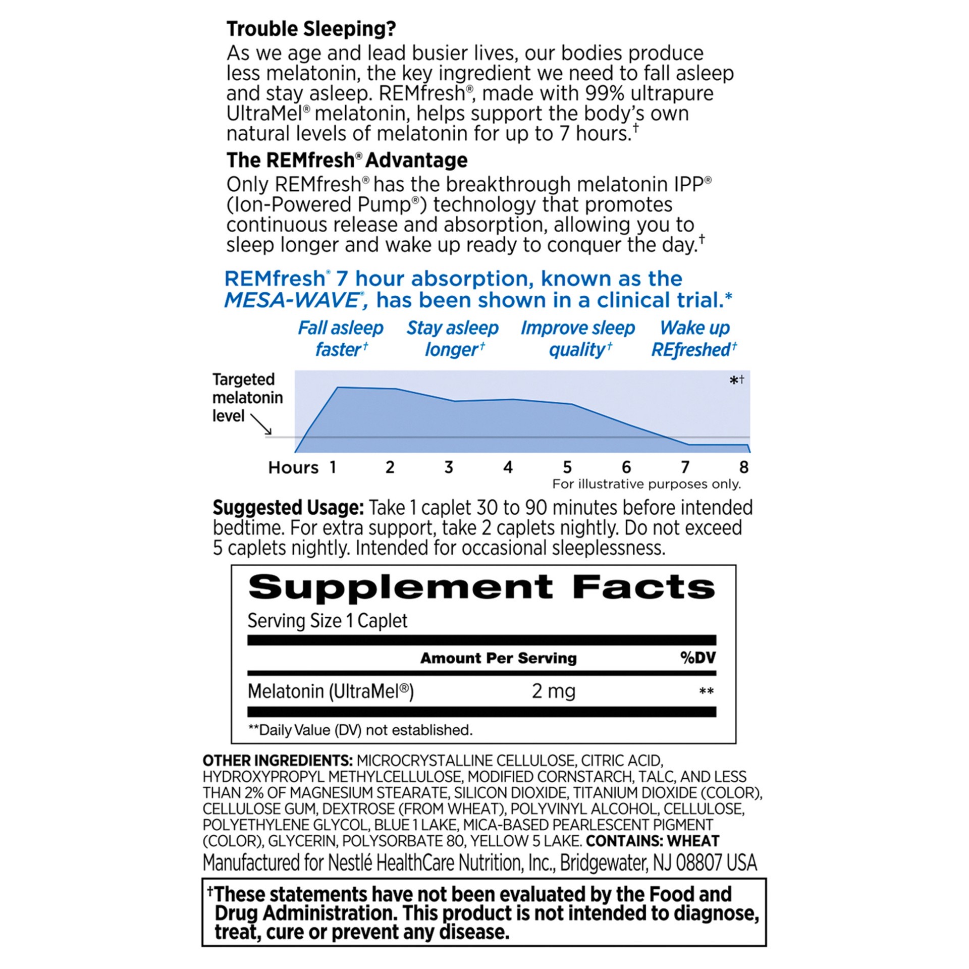 slide 2 of 4, REMFRESH DIETARY SUPPLEMENT Caplets 2 mg Carton 12 ct, 12 ct