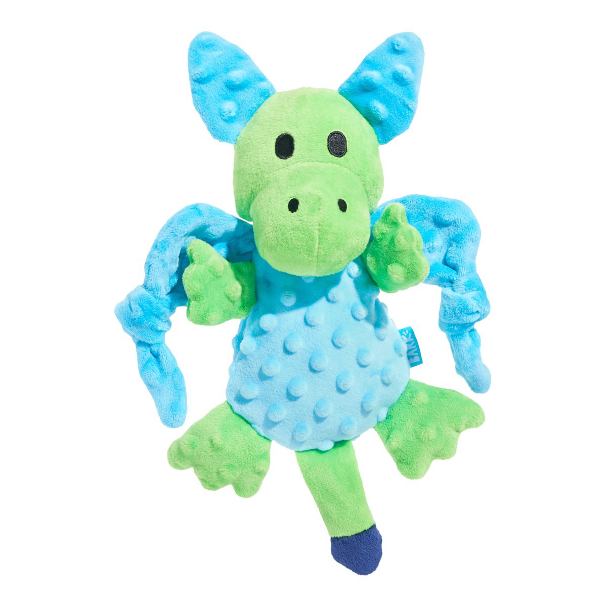 slide 1 of 9, BARK Humbert The Dragon blue green dragon plush dog toy ALL, 1 ct
