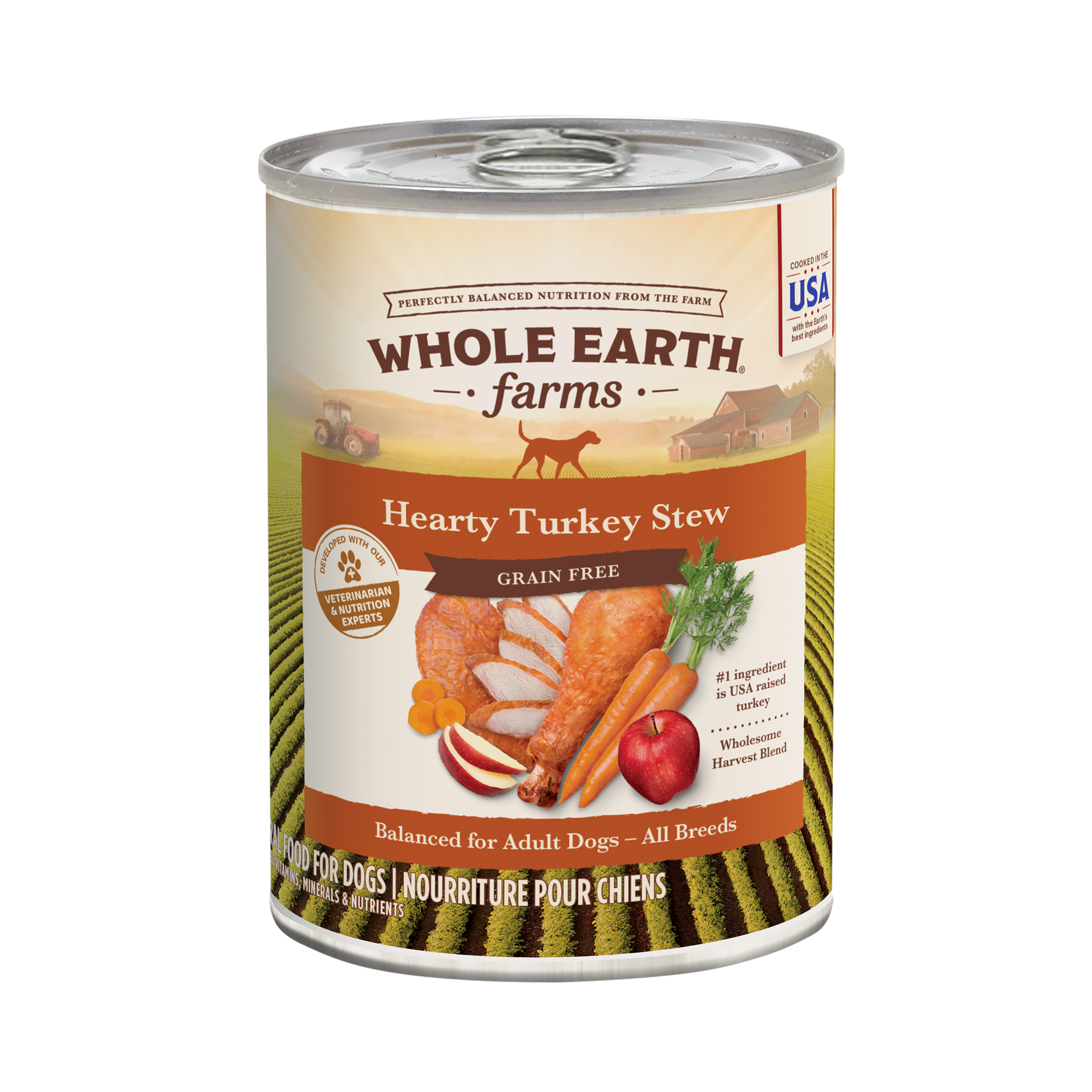 slide 1 of 4, Whole Earth Farms Grain Free Hearty Turkey Stew Canned Dog Food - 12.7 oz Can, 12.7 oz