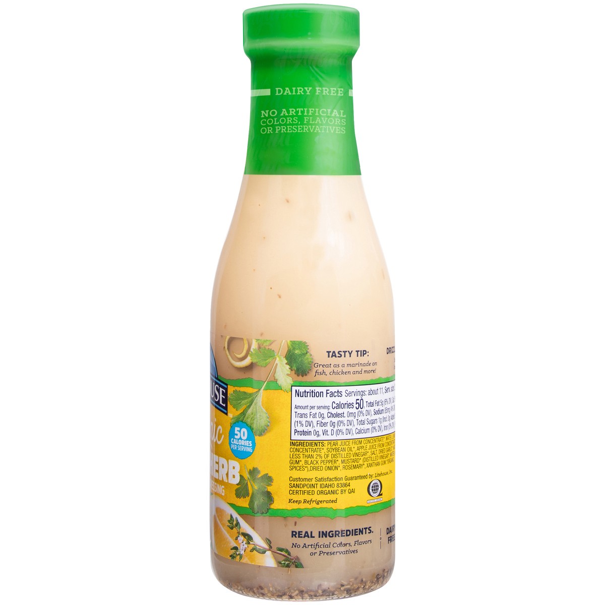 slide 8 of 9, Litehouse Organic Lemon Herb Vinaigrette Dressing 11.25 fl. oz. Bottle, 12 oz