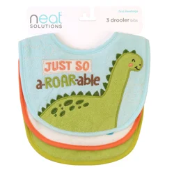 Neat Solutions Neat Sol 3pk Drooler Bib Boy - Roarable Dino