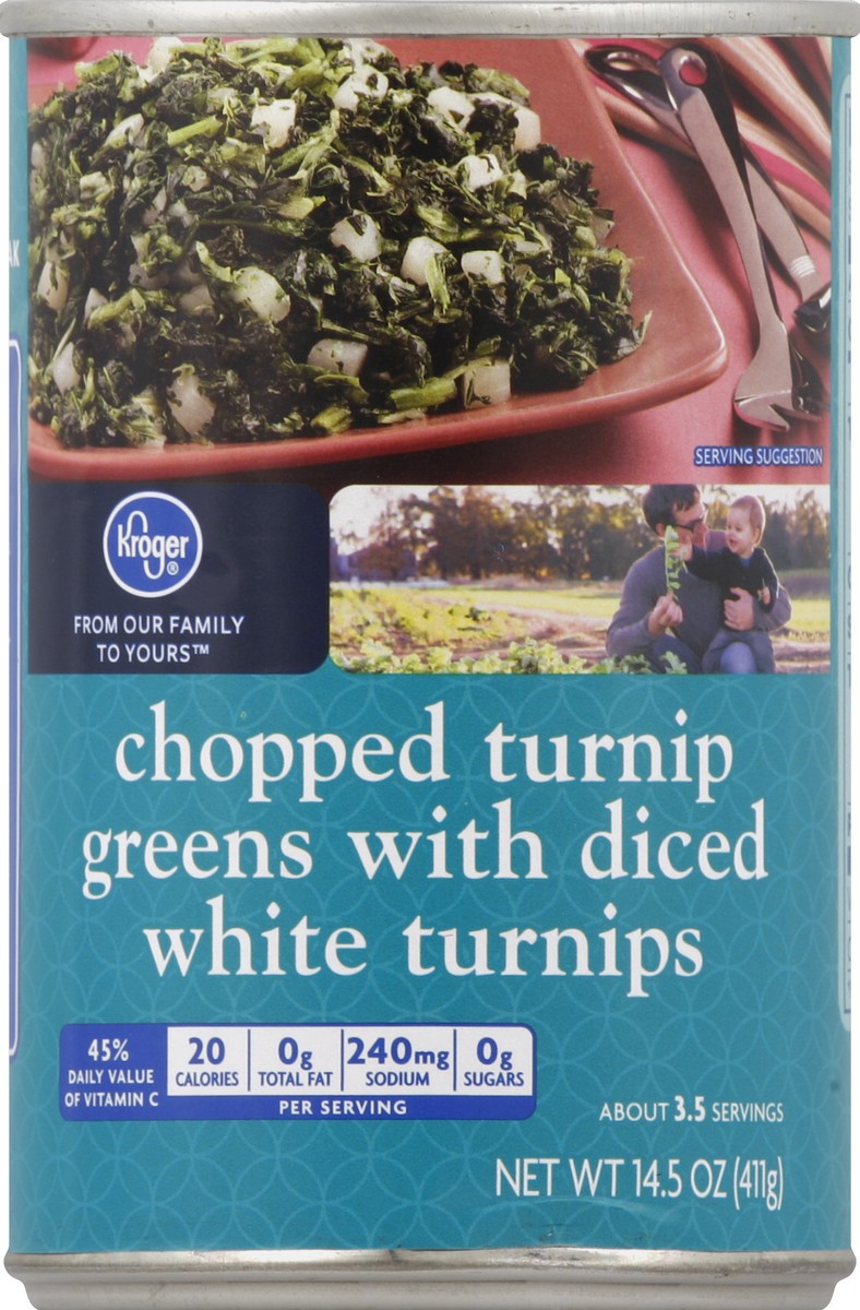 slide 5 of 6, Kroger Chopped Turnip Greens With Diced White Turnips, 14.5 oz