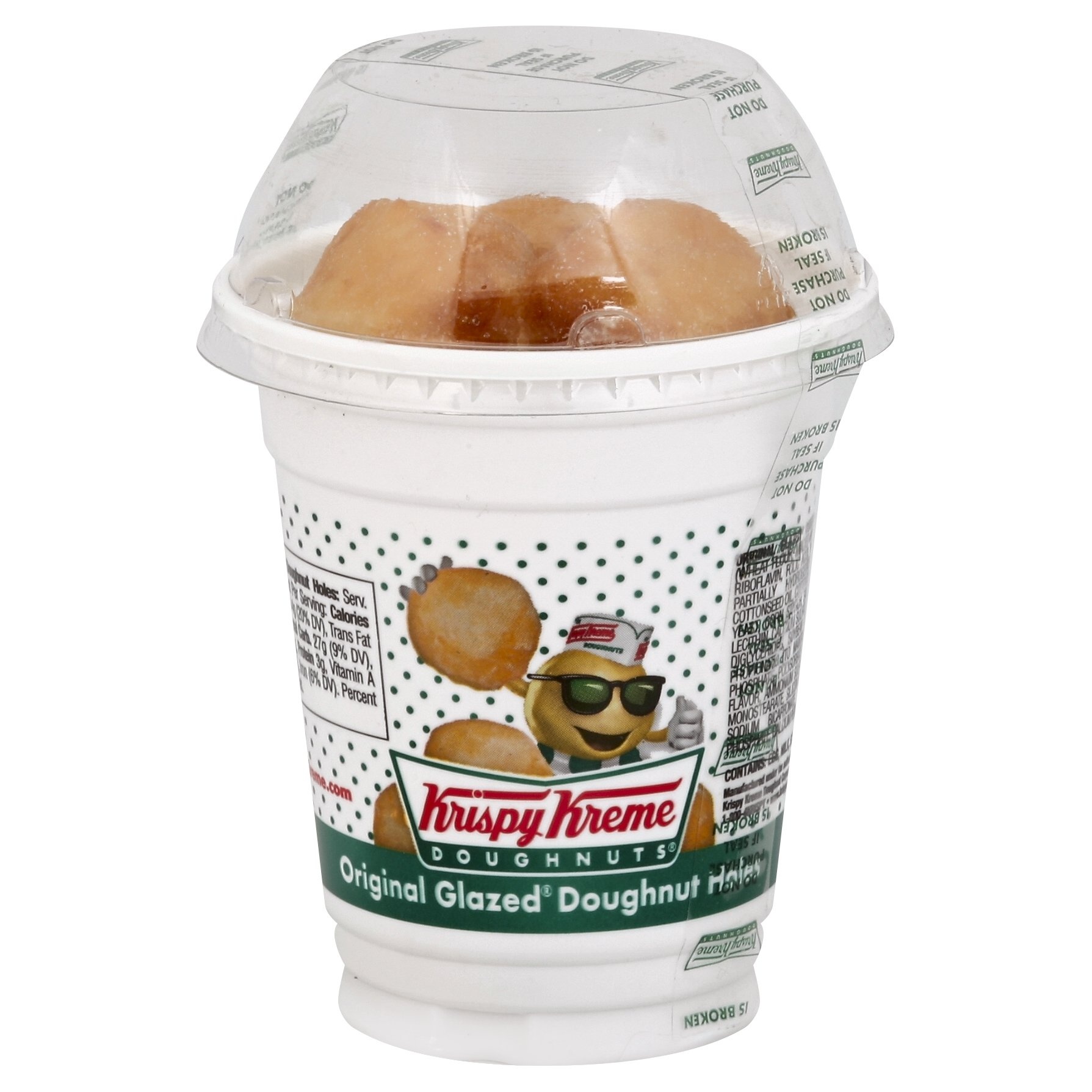 slide 1 of 1, Krispy Kreme Original Glazed Holes Cup, 3.3 oz