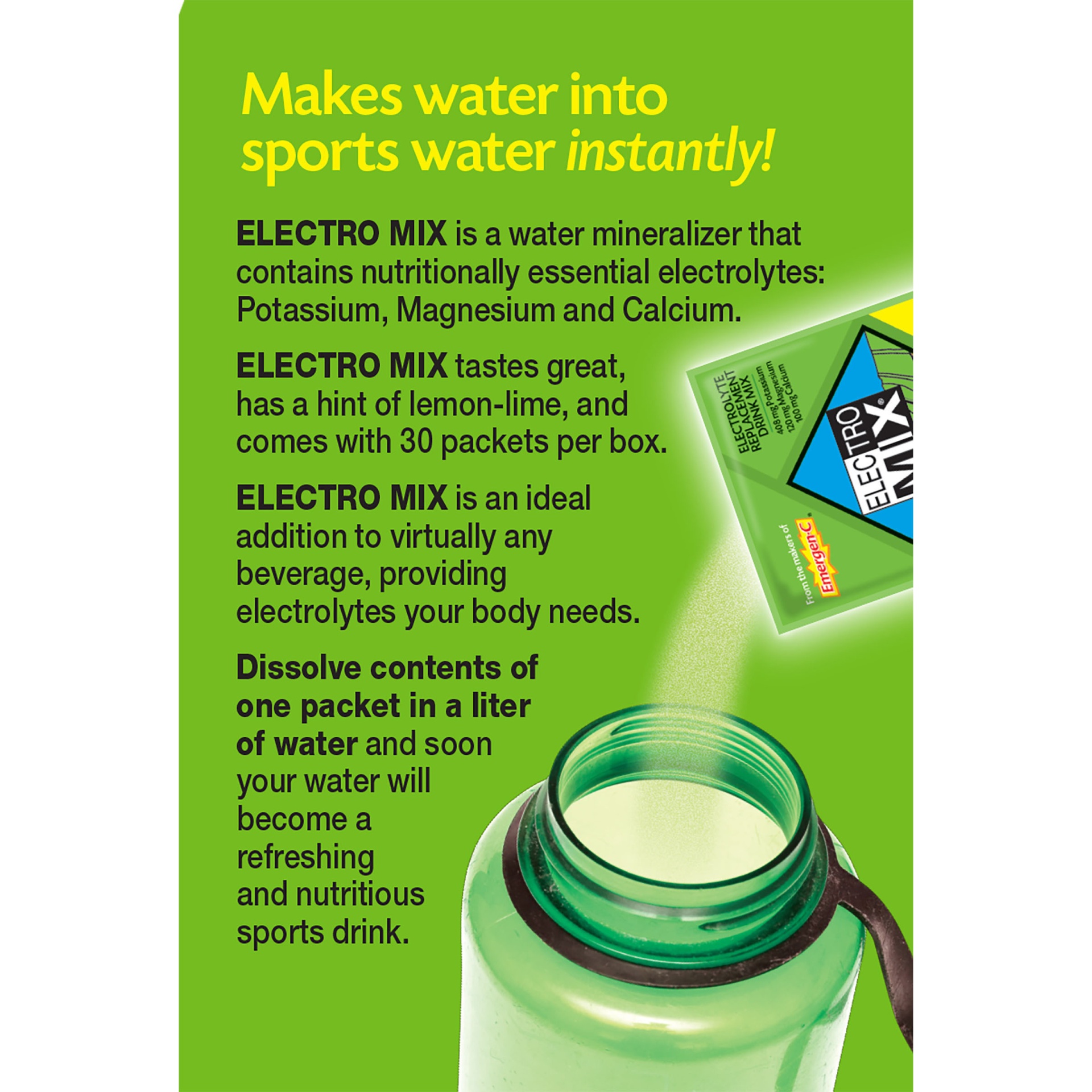 slide 4 of 7, Electro Mix Sports Water Mix, Lemon-Lime Flavor, 20 ct; 0.33 oz