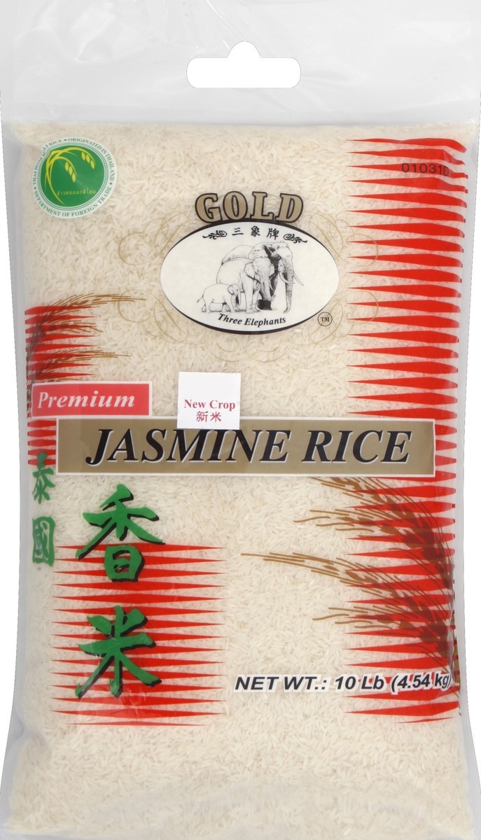 slide 3 of 5, Three Elephants Rice 10 lb, 10 lb
