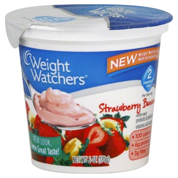 slide 1 of 3, Weight Watchers Yogurt, Nonfat, Strawberry Banana, 6 oz