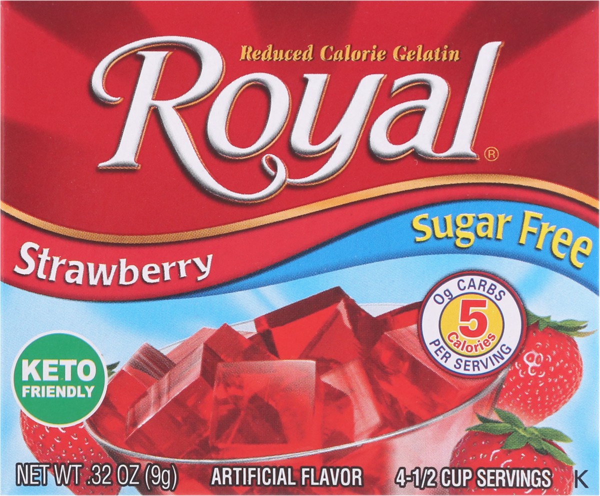 slide 4 of 9, Royal Sugar Free Strawberry Gelatin 0.32 oz, 0.32 oz