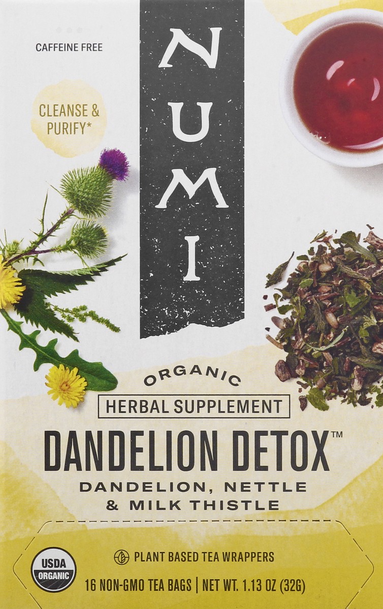 slide 3 of 13, Numi Bags Organic Dandelion Detox Herbal Tea 16 ea, 16 ct