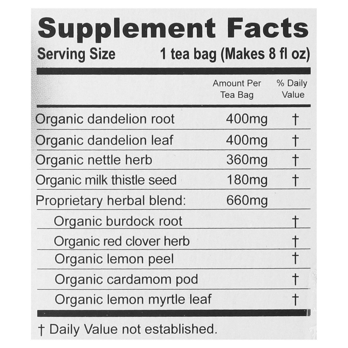 slide 9 of 13, Numi Bags Organic Dandelion Detox Herbal Tea 16 ea, 16 ct