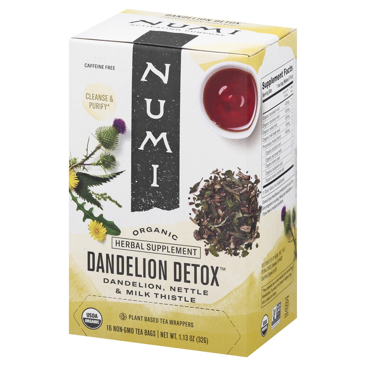 slide 11 of 13, Numi Bags Organic Dandelion Detox Herbal Tea 16 ea, 16 ct