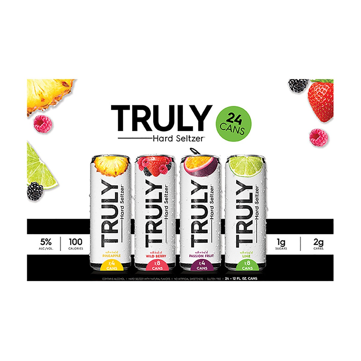 slide 1 of 2, TRULY Hard Seltzer Variety Pack, Spiked & Sparkling Water, 24 ct; 12 oz