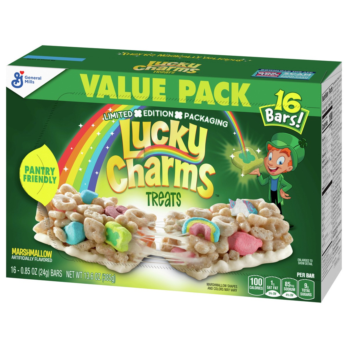 slide 3 of 9, Lucky Charms Marshmallow Treat Bars, Snack Bars, Limited Edition St. Patrick''s Day Packaging, Value Pack, 16 ct, 16 ct