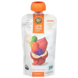 Love Child Organics Apples, Sweet Potatoes, Carrots + Blueberries Puree 4 oz Pouch