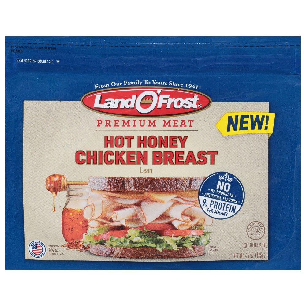 slide 2 of 3, Land O Frost Hot Honey Chicken Breast, 15 oz