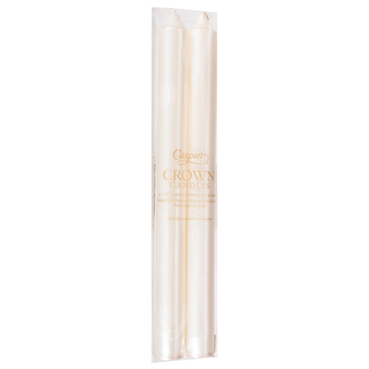 slide 5 of 11, Caspari 10 Inch Pearl White Crown Candles 1 ea, 1 ct