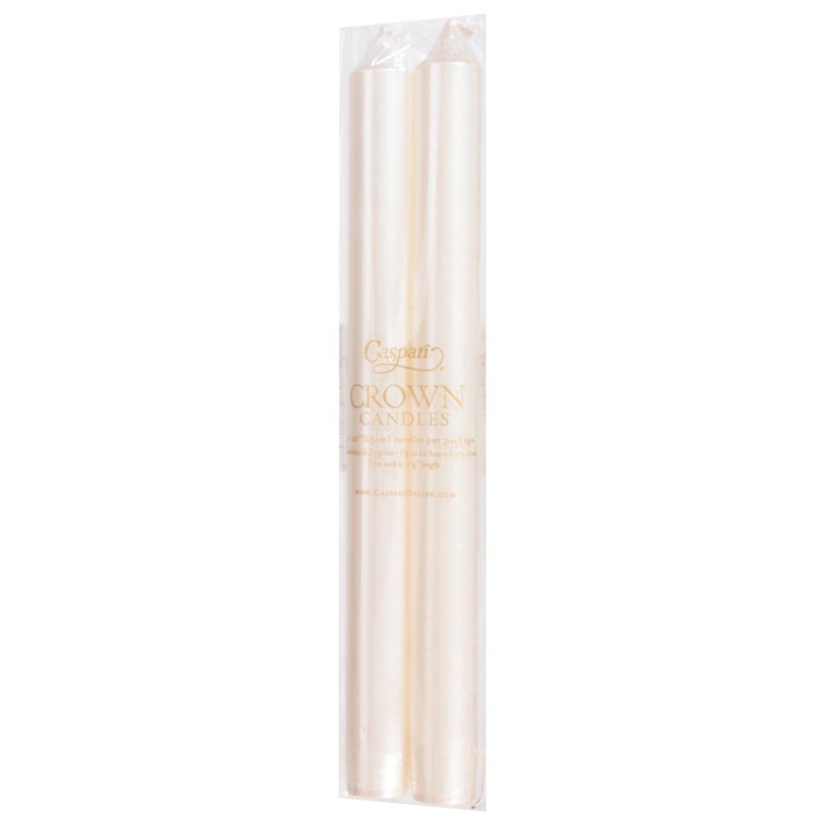 slide 10 of 11, Caspari 10 Inch Pearl White Crown Candles 1 ea, 1 ct
