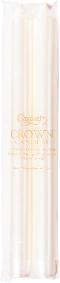 slide 7 of 11, Caspari 10 Inch Pearl White Crown Candles 1 ea, 1 ct