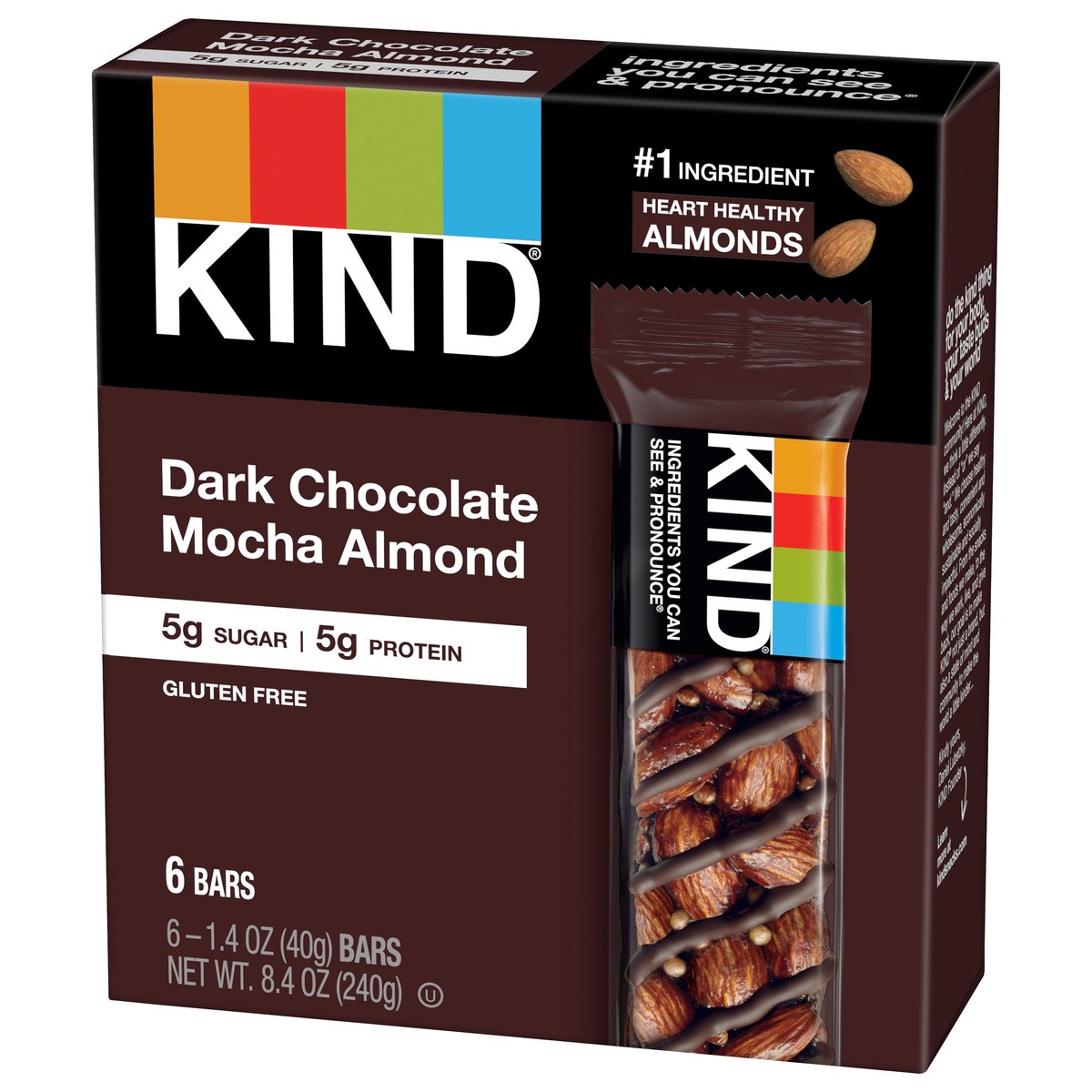 slide 3 of 15, KIND Gluten Free Dark Chocolate Mocha Almond Snack Bars, 1.4 oz, 6 Count, 6 ct