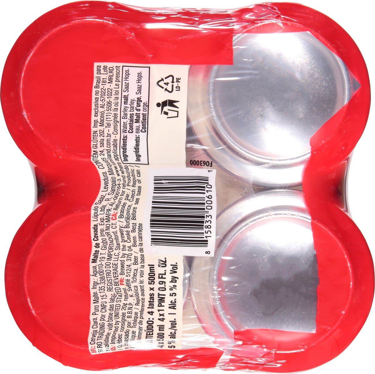 slide 5 of 8, Czechvar Original Czech Lager Beer 4 - 16.9 fl oz Cans, 4 ct