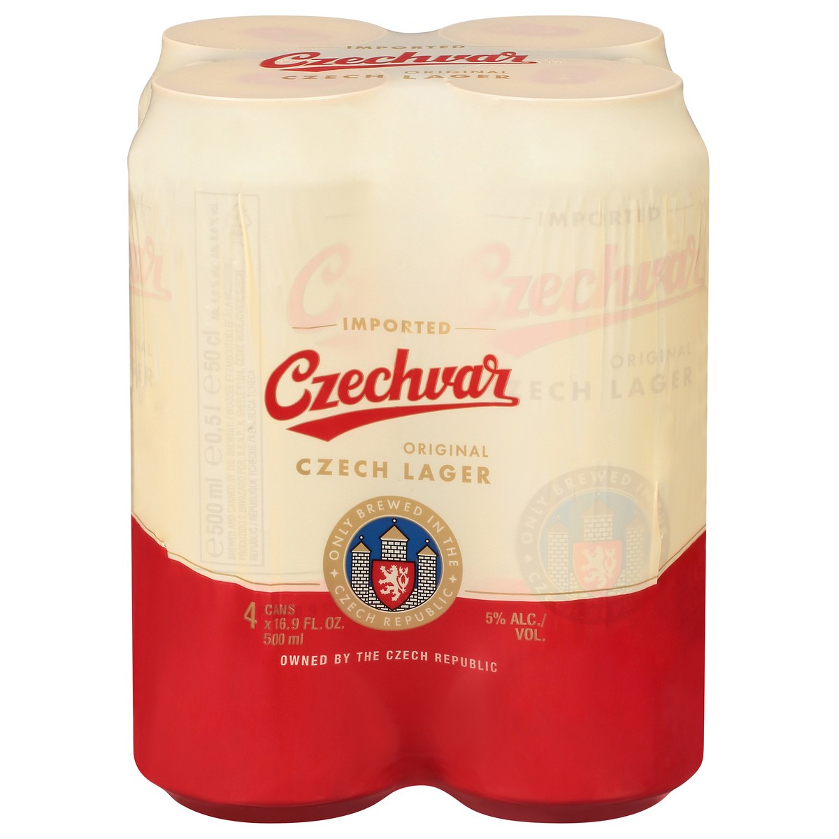 slide 1 of 8, Czechvar Original Czech Lager Beer 4 - 16.9 fl oz Cans, 4 ct