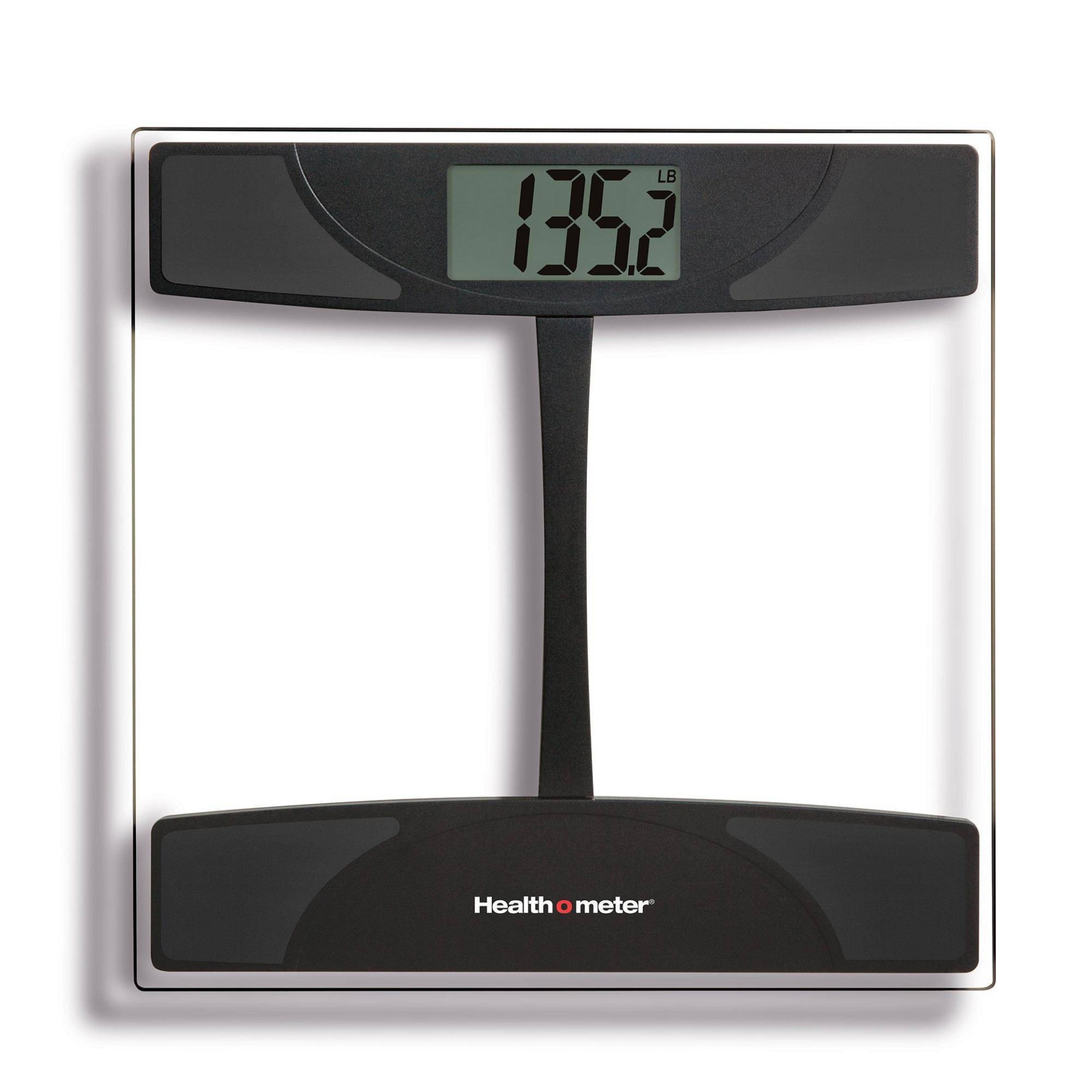 slide 1 of 1, Health o meter Glass Weight-Tracking Scale - Clear/Black, 1 ct