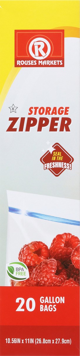 slide 3 of 9, Rouses Markets Gallon Zipper Storage Bags 20 ea, 20 ct