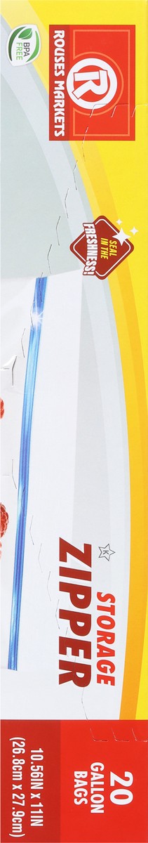 slide 7 of 9, Rouses Markets Gallon Zipper Storage Bags 20 ea, 20 ct