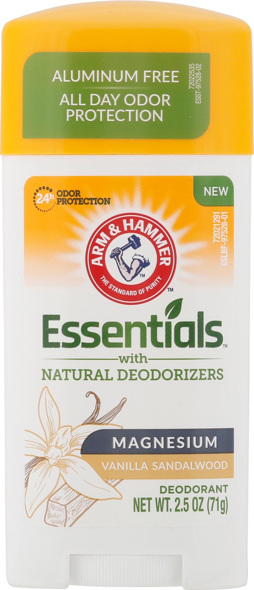 slide 9 of 12, ARM & HAMMER Essentials Deodorant with Magnesium, Vanilla Sandalwood, Aluminum Free Paraben Free, 1-Count, 2.5 oz