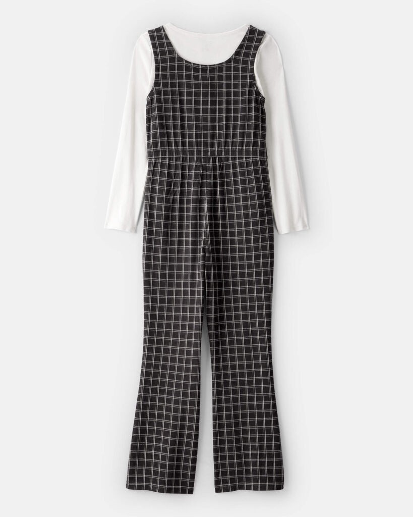 slide 3 of 5, Oshkosh Girls 2-Piece Plaid Long-Sleeve Jumpsuit Multi 5, 2 pc