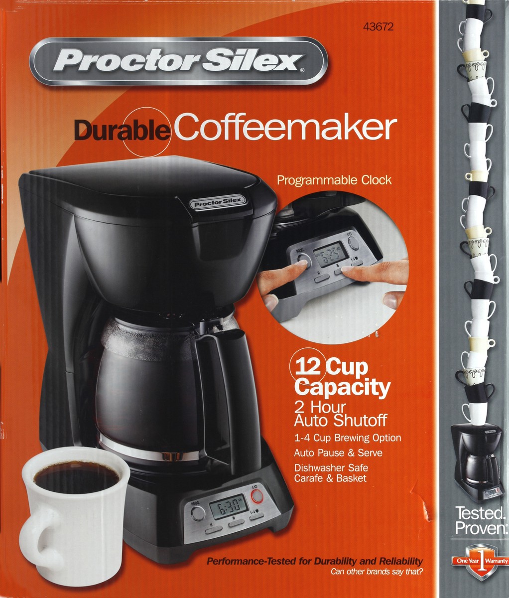 slide 3 of 5, Proctor Silex Durable Clock Coffeemaker, 1 ct