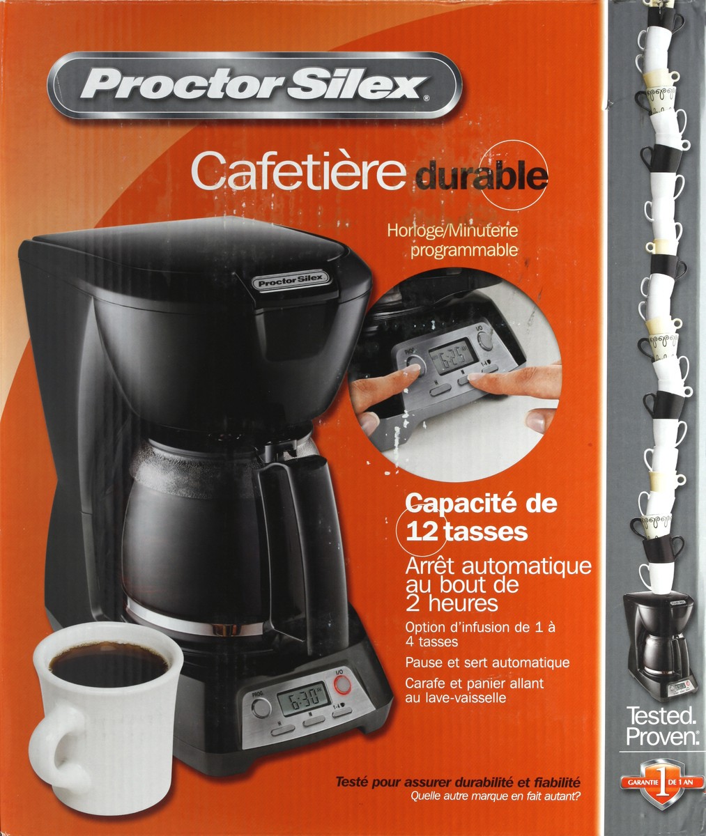 slide 4 of 5, Proctor Silex Durable Clock Coffeemaker, 1 ct