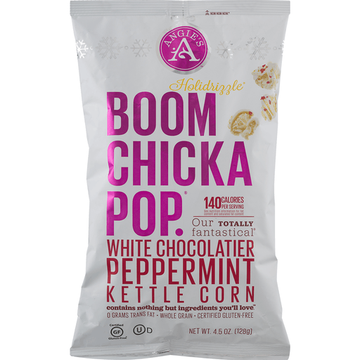 slide 16 of 18, Angie's BOOMCHICKAPOP White Chocolate & Peppermint Flavored Kettle Corn Popcorn, 4.5 oz., 4.5 oz