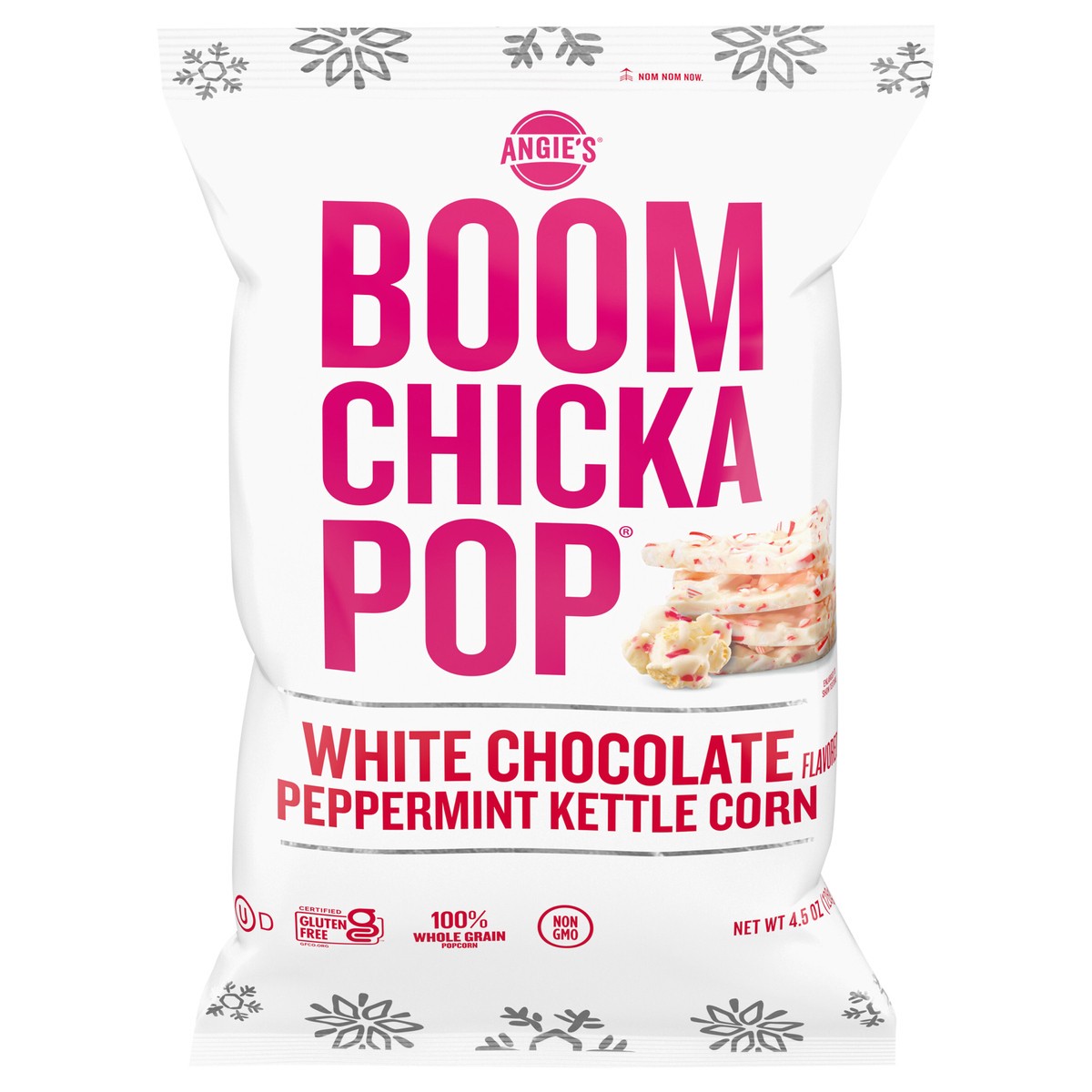 slide 1 of 18, Angie's BOOMCHICKAPOP White Chocolate & Peppermint Flavored Kettle Corn Popcorn, 4.5 oz., 4.5 oz