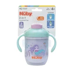 Nuby Flip-It 2 Handled Insulated Multi-Function Mermaid Cup, 7oz