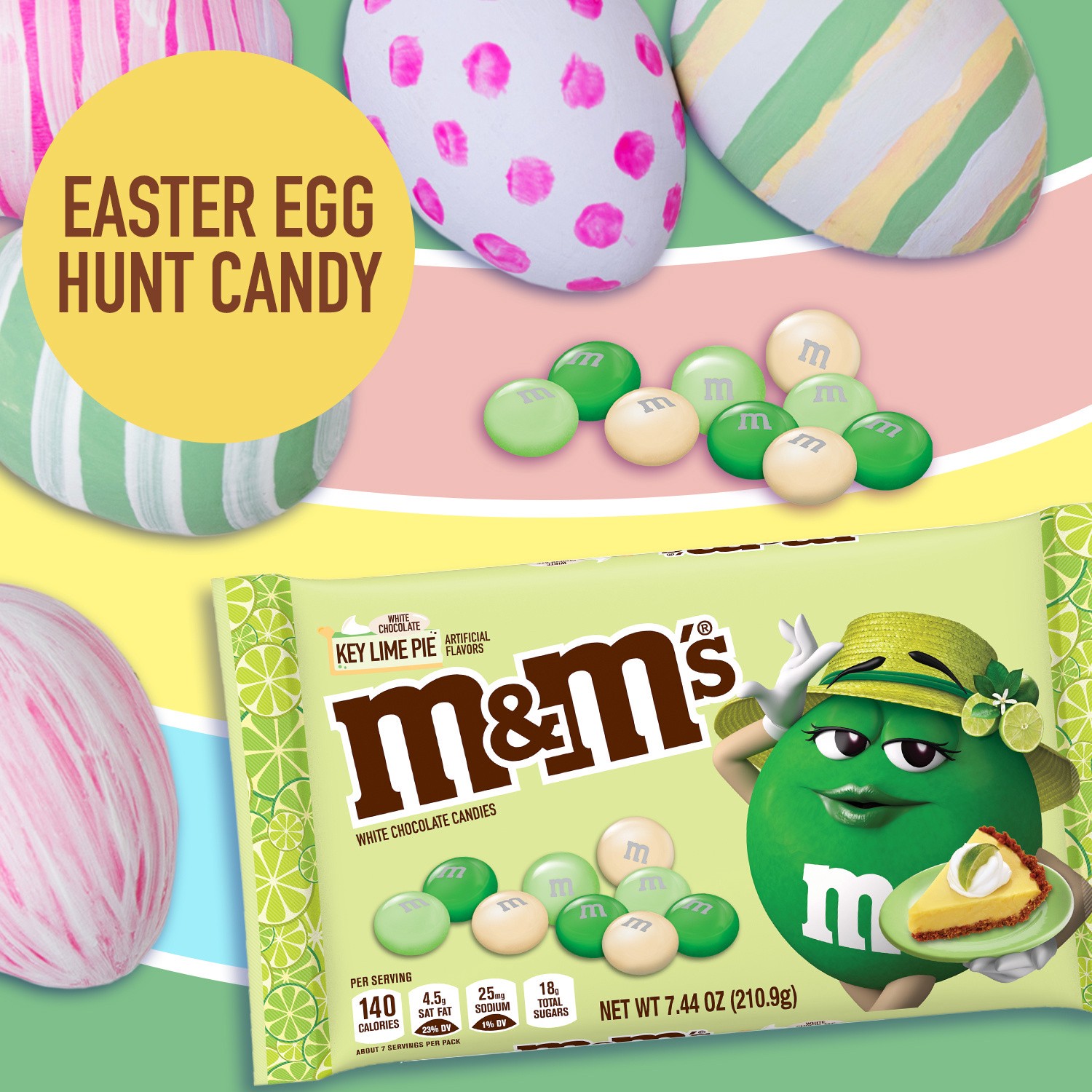 slide 2 of 8, M&M'S White Chocolate Key Lime Pie Easter Candy, 7.44 oz Bag, 7.44 oz