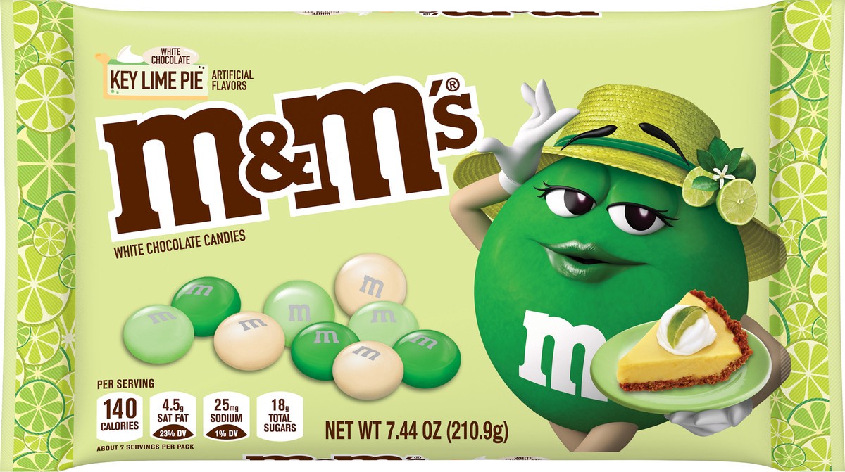 slide 1 of 8, M&M'S White Chocolate Key Lime Pie Easter Candy, 7.44 oz Bag, 7.44 oz