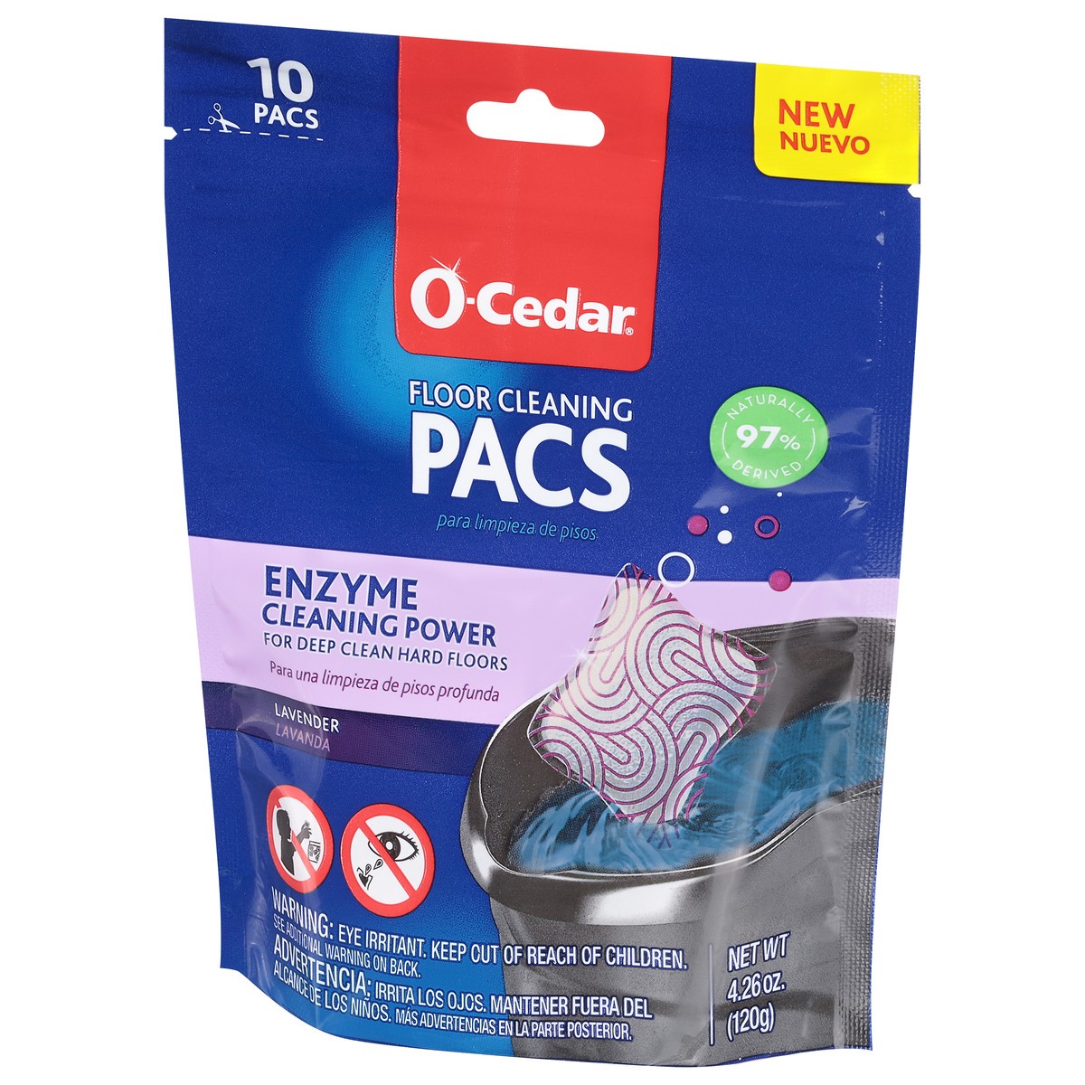 slide 5 of 8, O-Cedar O Cedar Pacs Hard Floor Cleaner Lavender, 10 ct