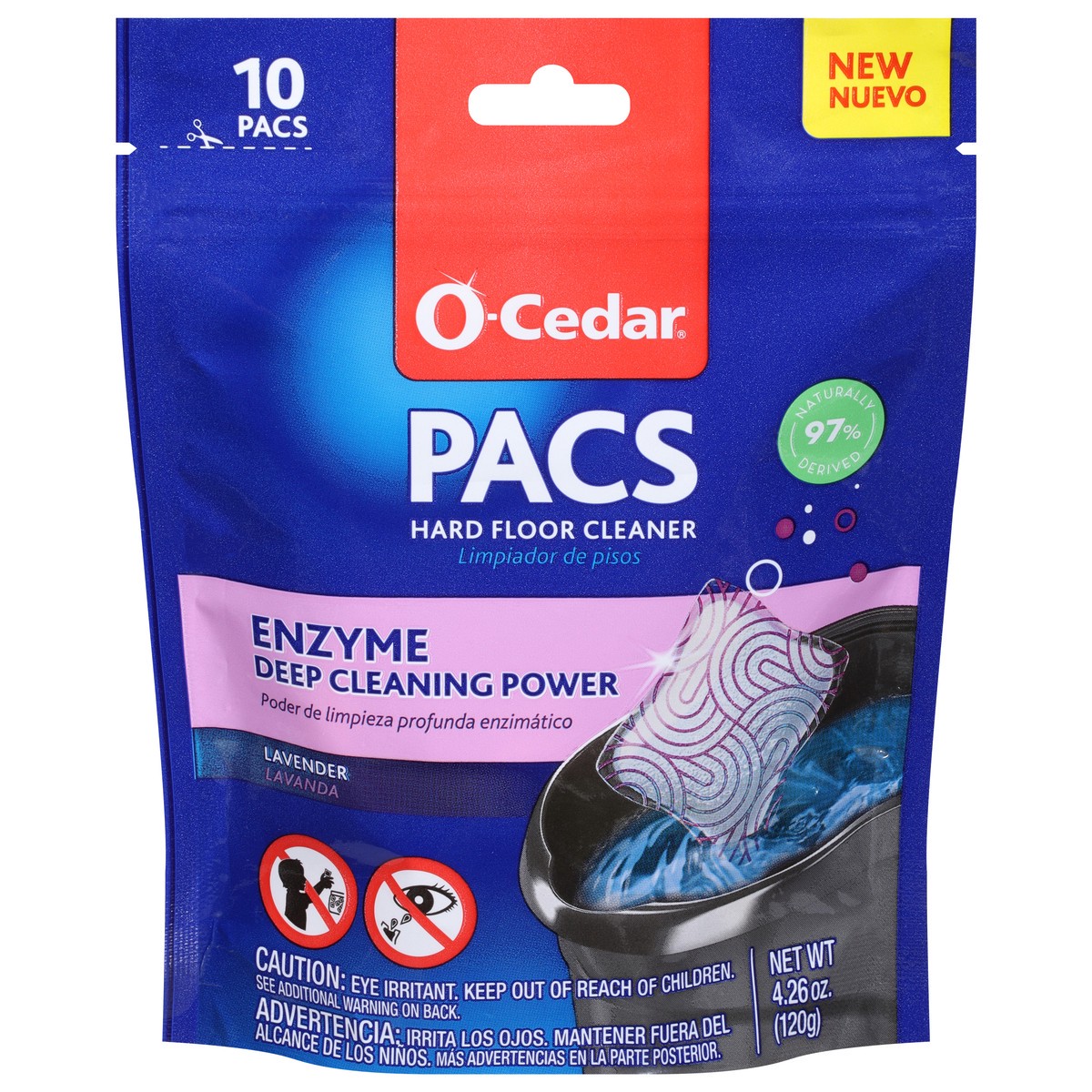slide 1 of 8, O-Cedar O Cedar Pacs Hard Floor Cleaner Lavender, 10 ct