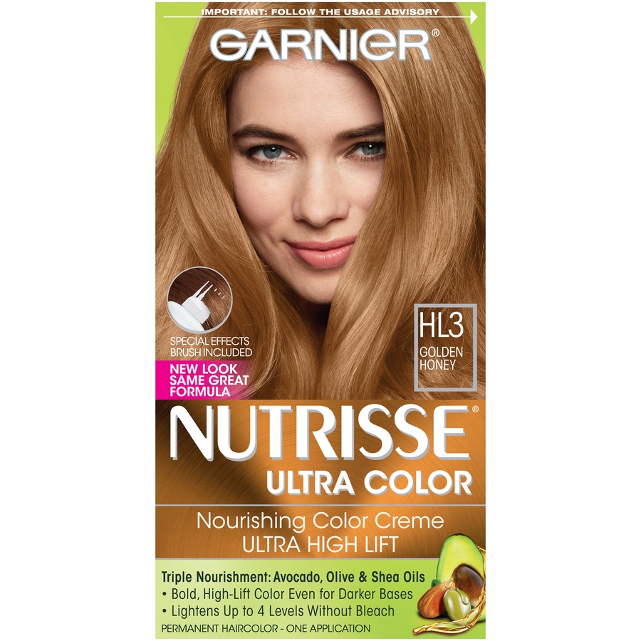 slide 1 of 1, Garnier Nutrisse Ultra Color Nourishing Color Creme HL3 Golden Honey 1 Kit Box, 1 ct