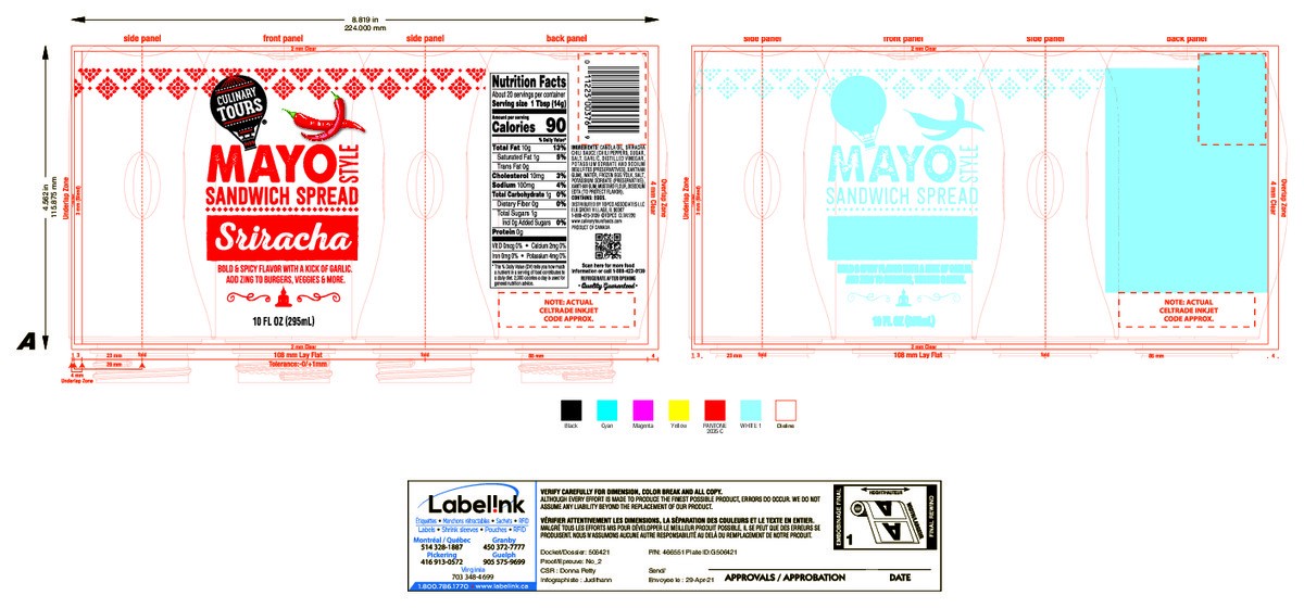 slide 6 of 15, Culinary Tours Mayo Style Sriracha Sandwich Spread 10 fl oz, 10 fl oz