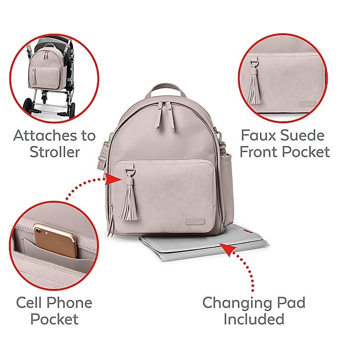 slide 2 of 10, Skip Hop SKIP*HOP Greenwich Simply Chic Backpack Diaper Bag - Portobello, 1 ct