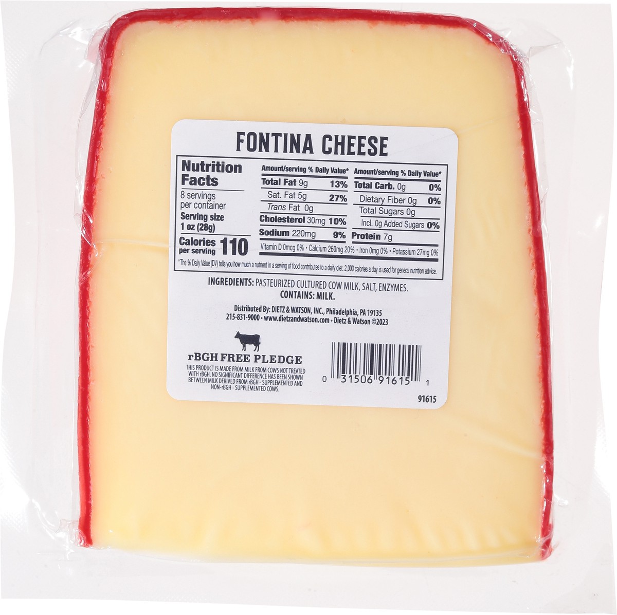 slide 14 of 14, Dietz & Watson Fontina Cheese 8 oz, 8 oz