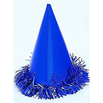 slide 1 of 1, Unique Industries Unique Blue Fringed Foil Hats, 6 ct