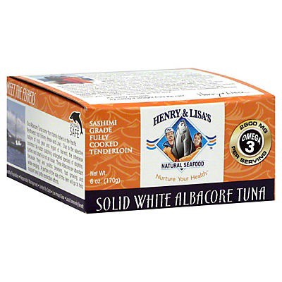 slide 1 of 1, Henry & Lisa's Solid White Albacore Tuna, 5 oz