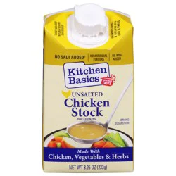 Kitchen Basics Unsalted Chicken Stock for Cooking 8.25 oz