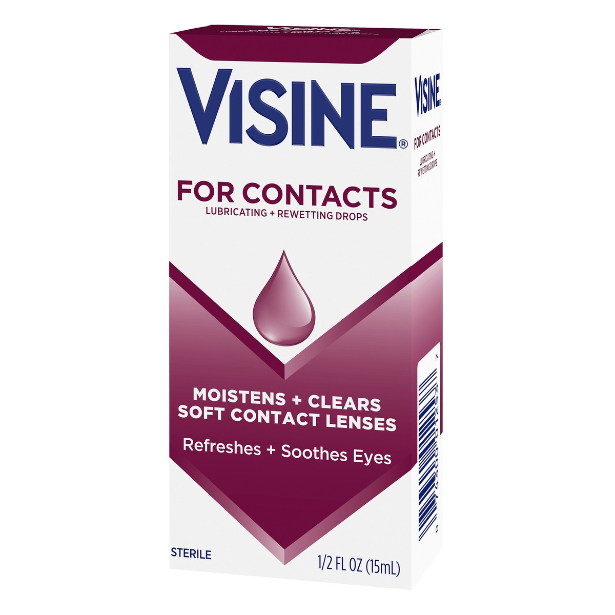 slide 5 of 7, Visine For Contacts Lubricating + Rewetting Drops, Sterile Refreshing & Rewetting Drops for Daily and Soft Contact Lenses, Thimerosal-Free, 0.5 fl. oz, 0.50 fl oz